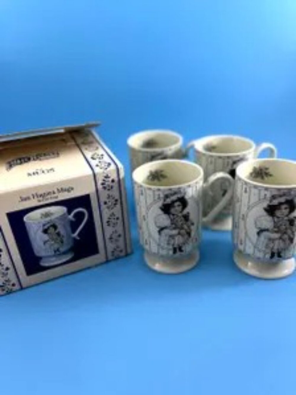 Mugs Set Jan Hagara 1985 Sara May Coffee | Tear Mugs Cups, Original Box Numbered